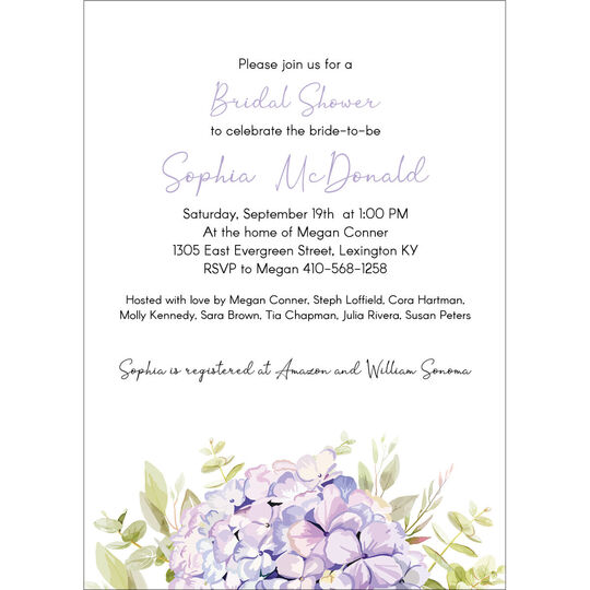 Hydrangea Invitations